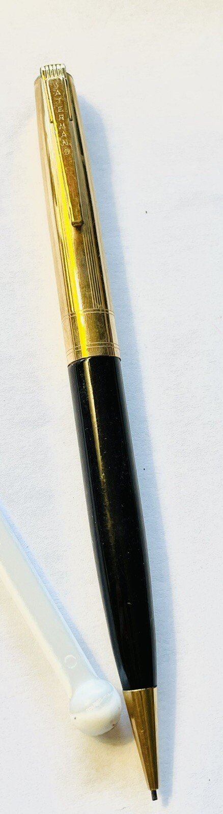 Waterman’s Mechanical Black Pencil 14 Kt GF Gold Filled 5.25” Long Made USA Vtg