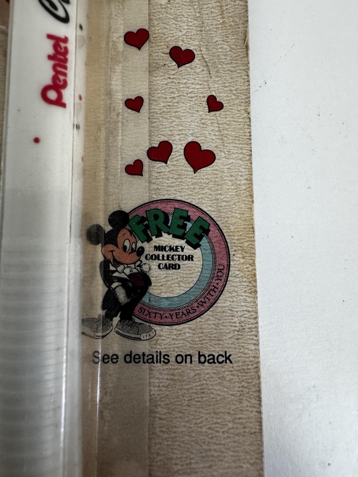 Vintage Retro Pentel Clic Eraser Disney Mickey Mouse Pocket Retractable CIB