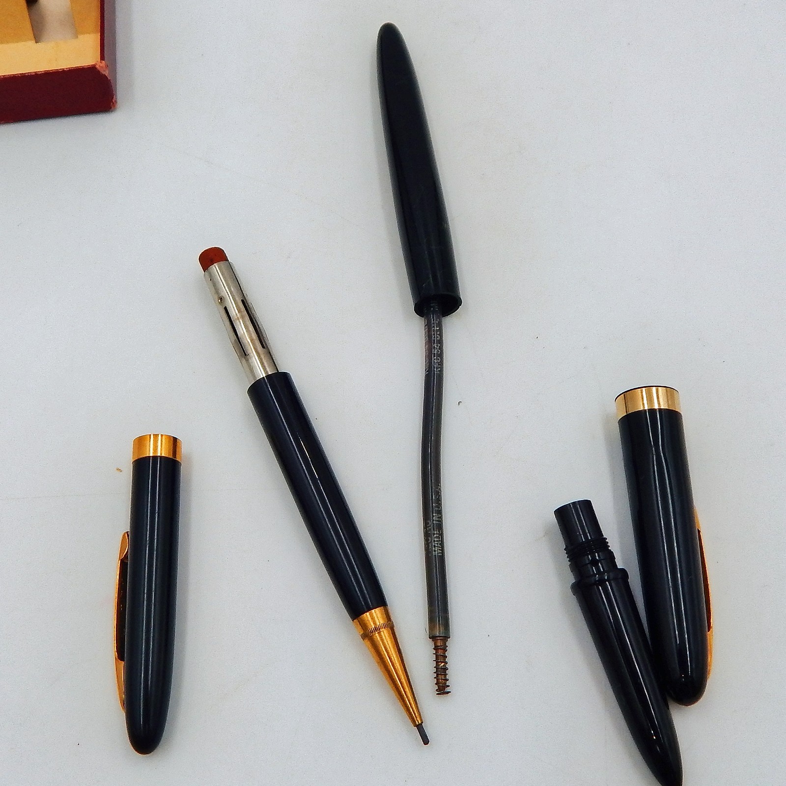 Eversharp Black Ballpoint Pen And Pencil Set With Original Box Gold Accent