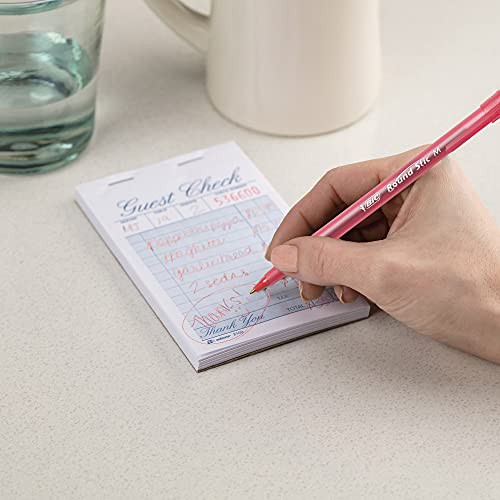 Round Stic Xtra Life Ballpoint Pen, Medium Point (1.0mm), Red, 12-Count