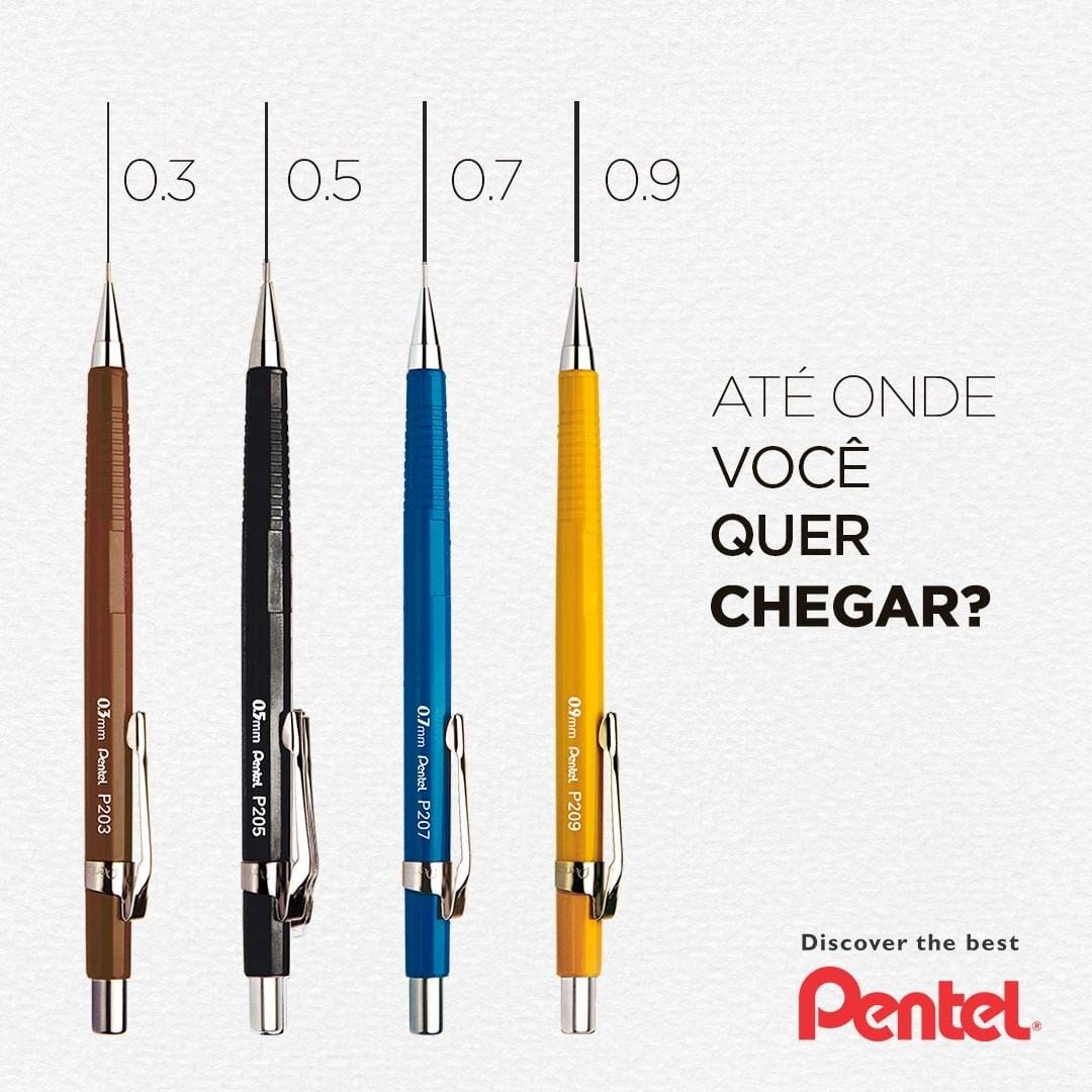 Pentel P200 Series Mechanical Pencil 0.3mm Brown Barrel Writing Instrument