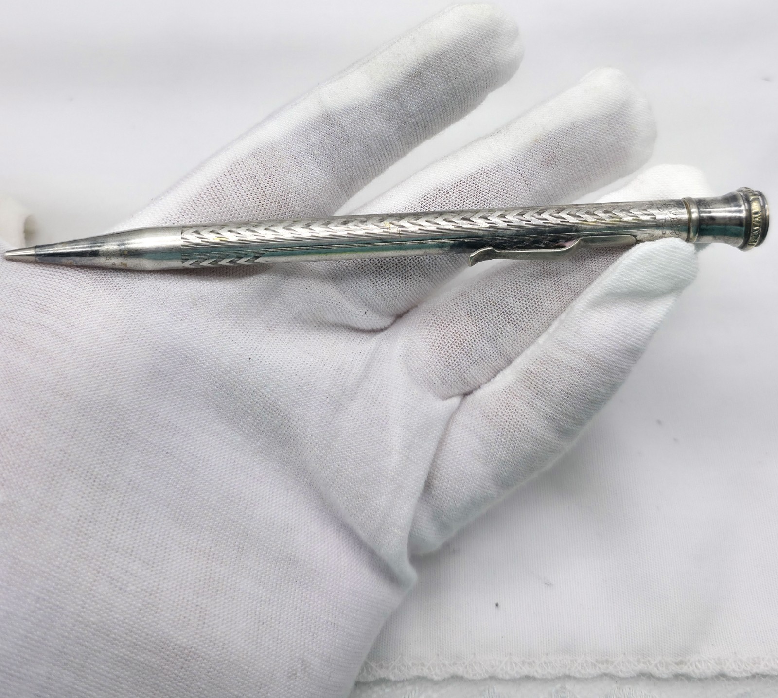 Antique Triple Plated Silver Case Wahl Eversharp Mechanical Pencil