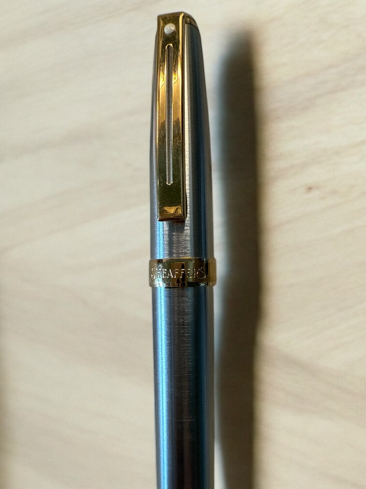 SHEAFFER White Dot PRELUDE Brushed Steel Gold Trim Chrome 0.7 mm Pencil–USA