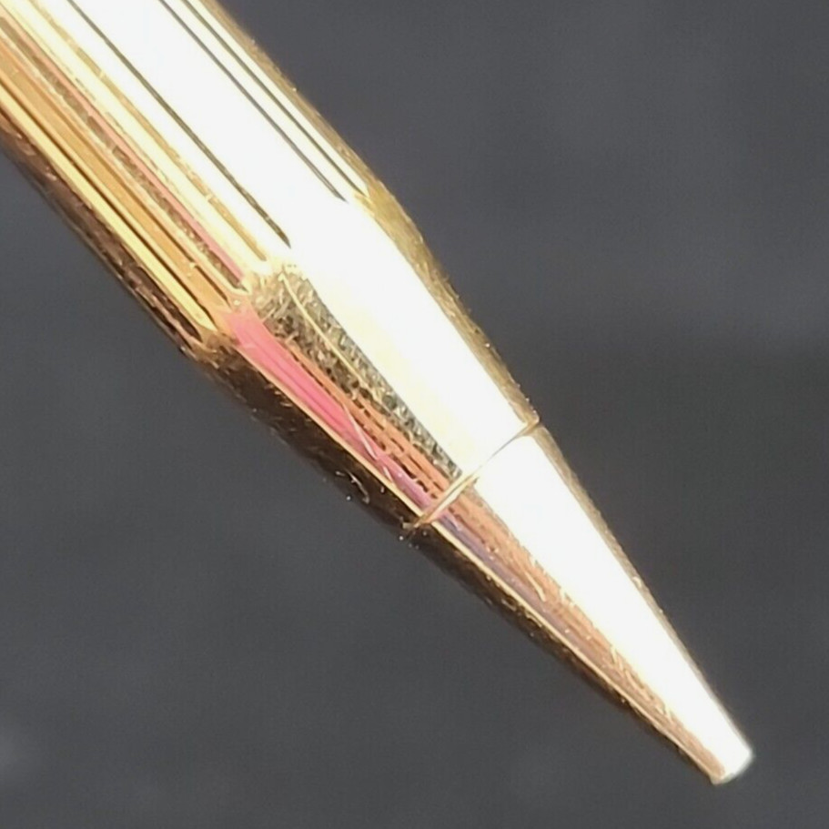 Vtg Sheaffer Mechanical Pencil 23kt Gold Electroplate White Dot Ribbed Twist USA