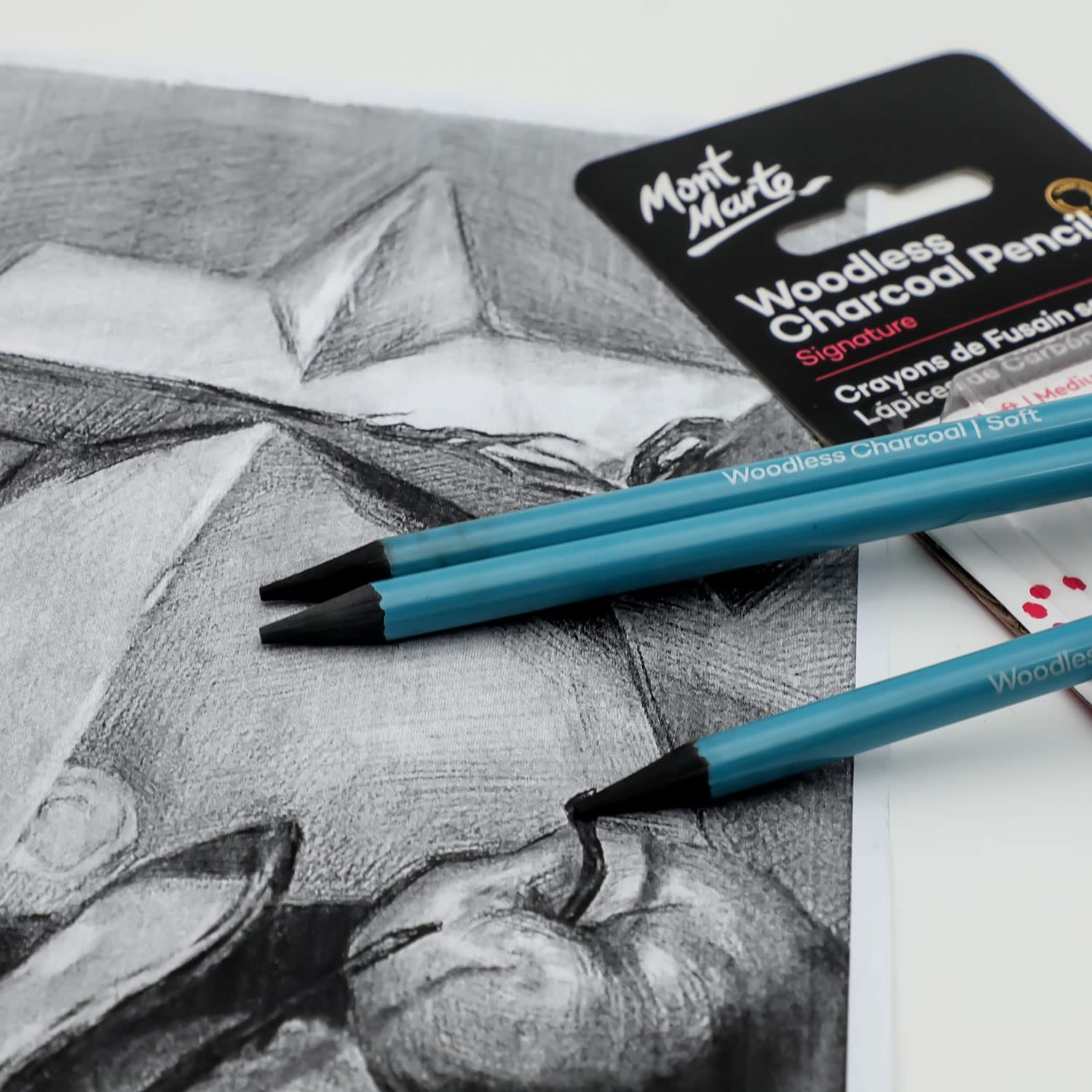 Mont Marte Woodless Charcoal Pencils, 3 Piece. Features 3 3 Count (Pack of 1)
