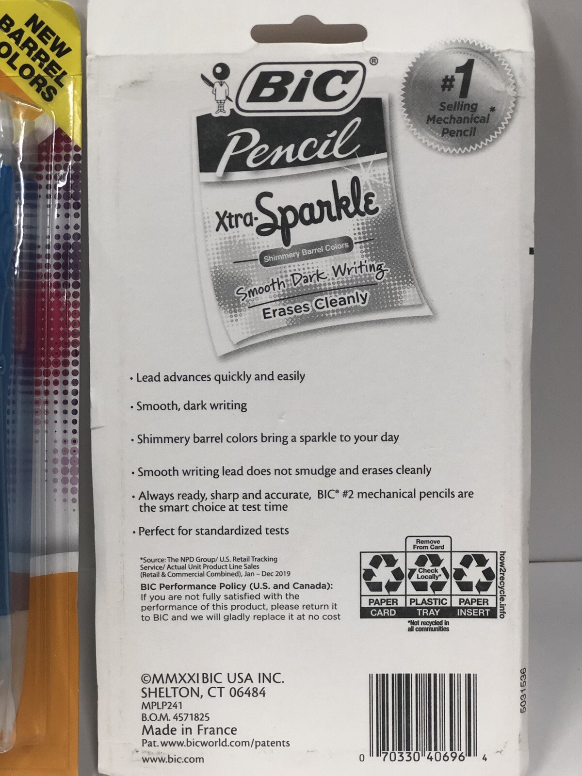 2 Pack BIC Xtra-Sparkle Mechanical Pencil, Medium Point, 0.7 mm, 24 Ct -48 Total