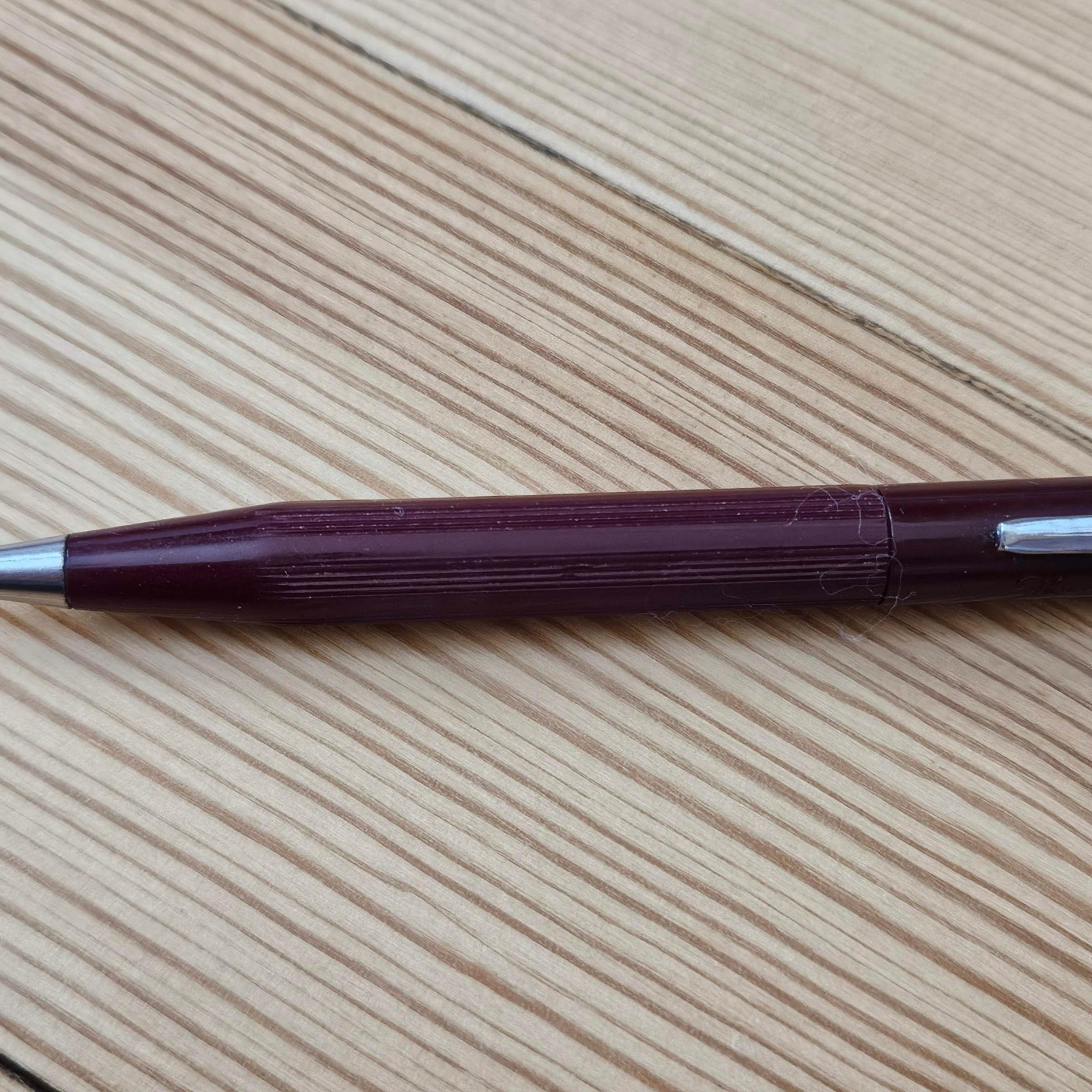 Vtg Dixon Rite-Rite Mechanical Pencil Burgundy Red Threadline Viewpoint Works