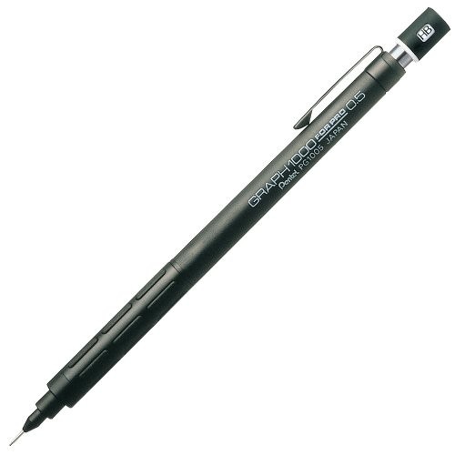 Drafting Pencil 0.5mm Mechanical Graphite Black Rubber Grip Retractable Lead