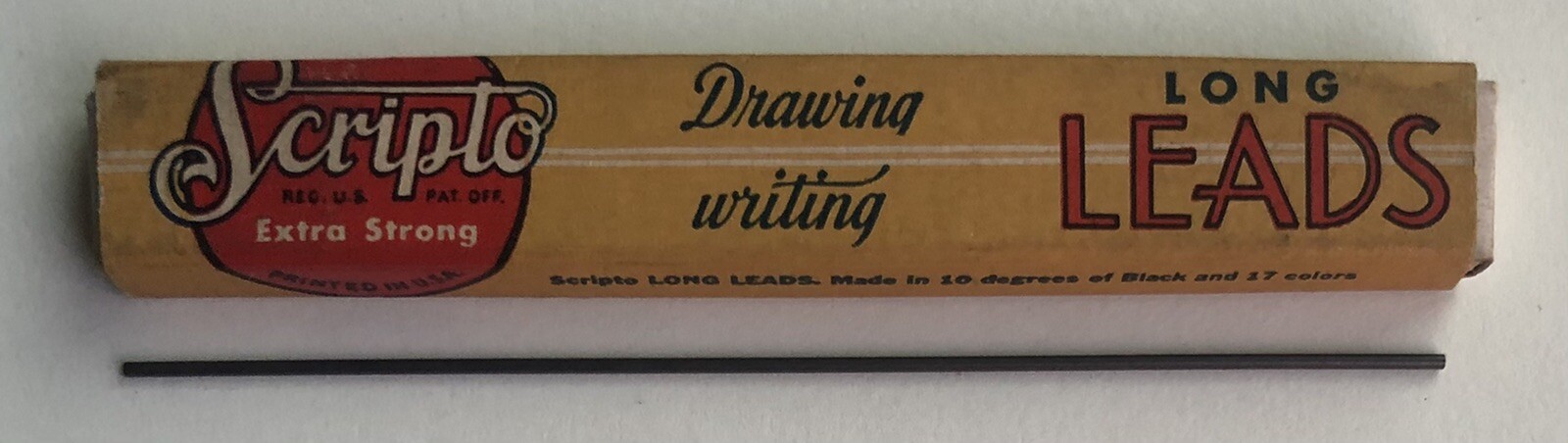 Vintage Scripto HB 1.18mm Long Strong Mechanical Pencil Lead NOS 6 Pack USA