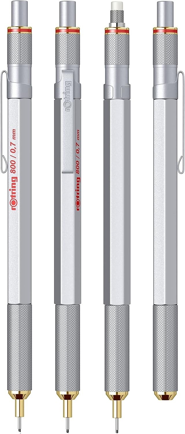 Silver Metal Barrel 0.7mm Mechanical Pencil