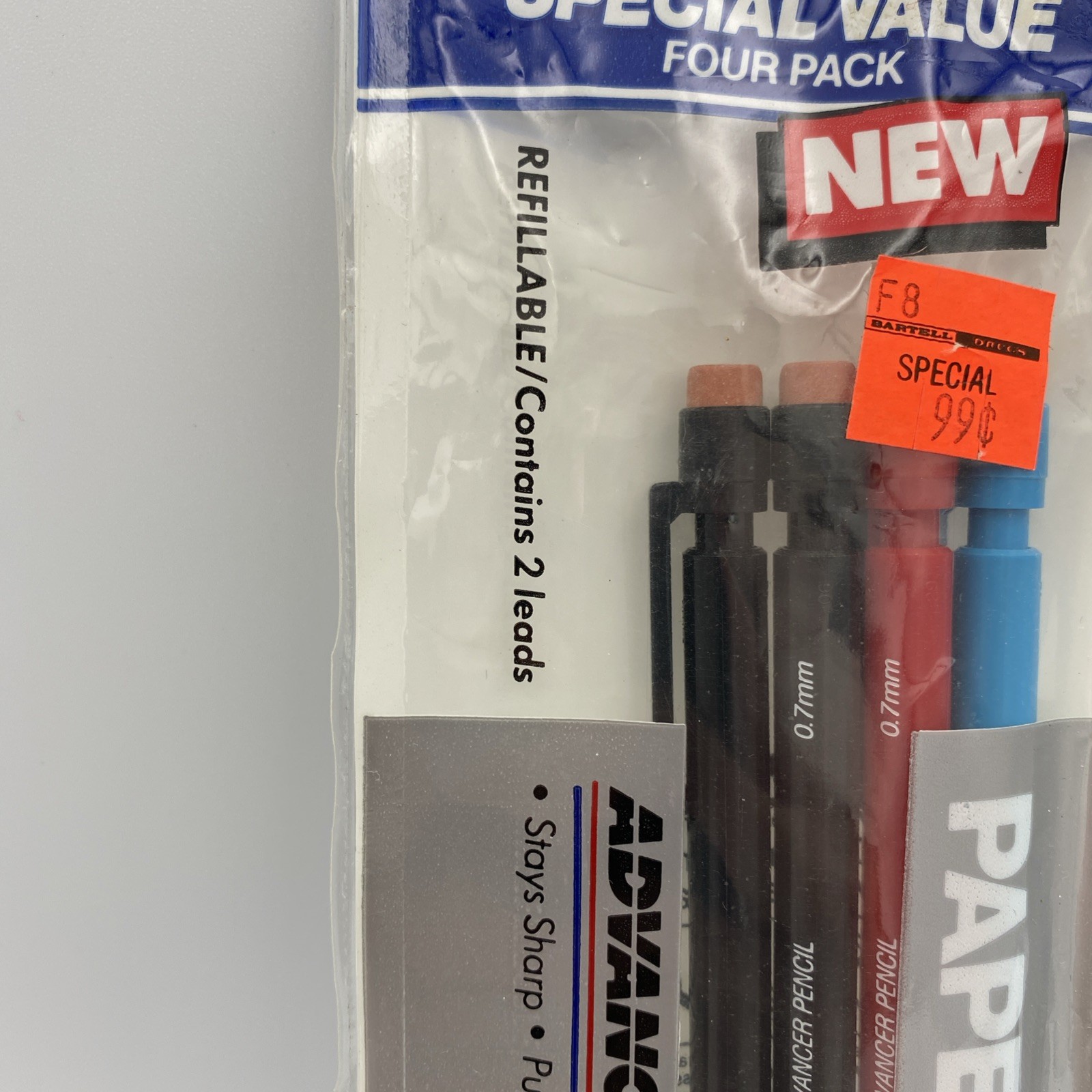 4-pack VINTAGE 1985 PAPER MATE ADVANCER PENCIL 0.7 MM FINE POINT Made In Japan