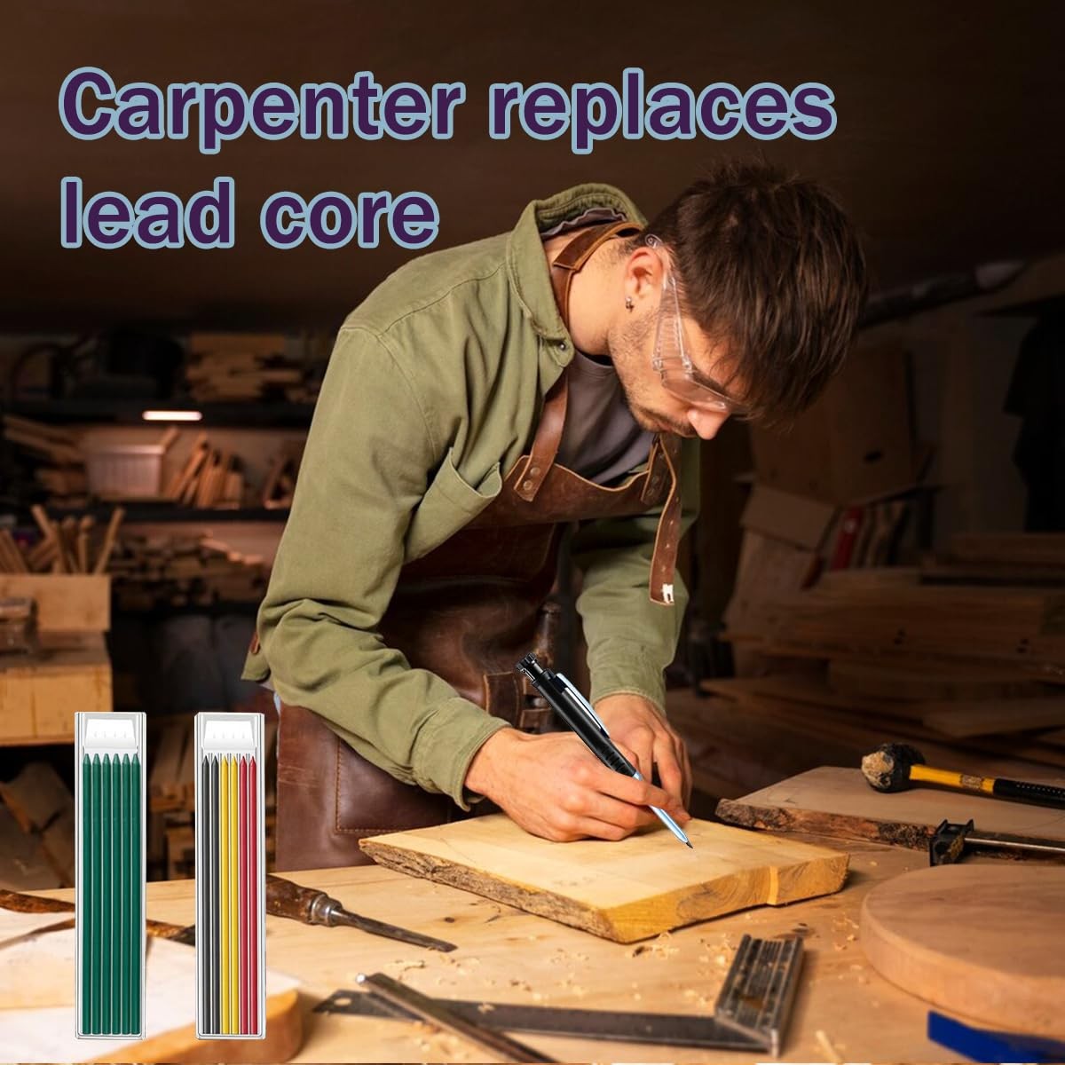 36 PCS Pencil Refills,2.8mm Carpenter Pencil Lead, Solid Deep Hole Mechanical…