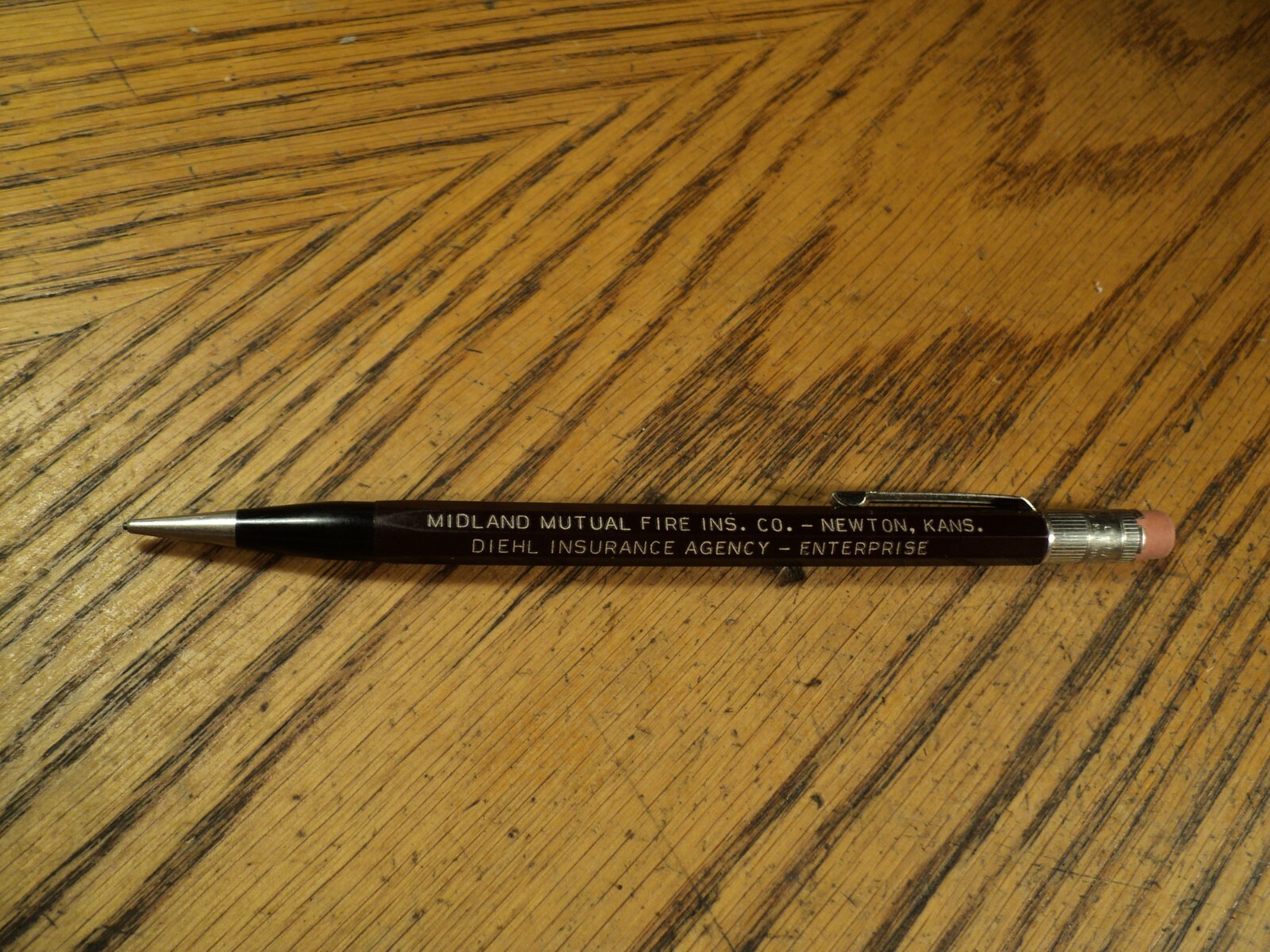 Vintage Autopoint Mechanical Pencil Midland Mutual Fire Ins Co Newton Kans 2