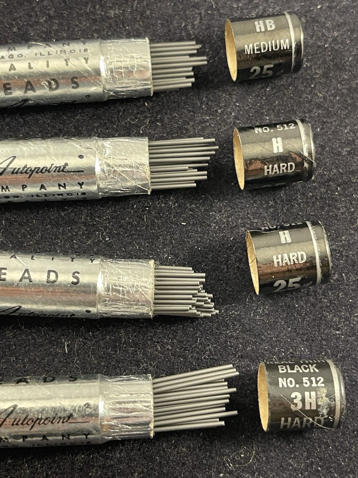 Vintage Mechanical Pencil Lead Lot Dur-O-Lite Pentel Autopoint Multi Size Eraser