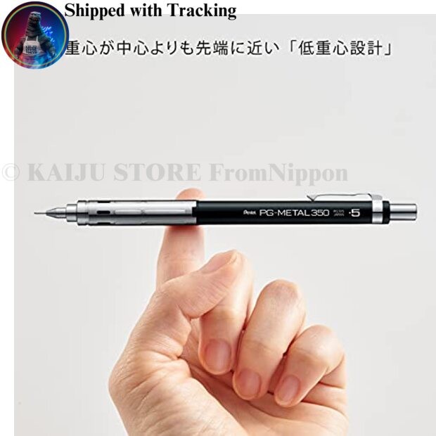 Pentel PG-Metal350 0.5mm Mechanical Pencil Black 5-Pack XPG315-A