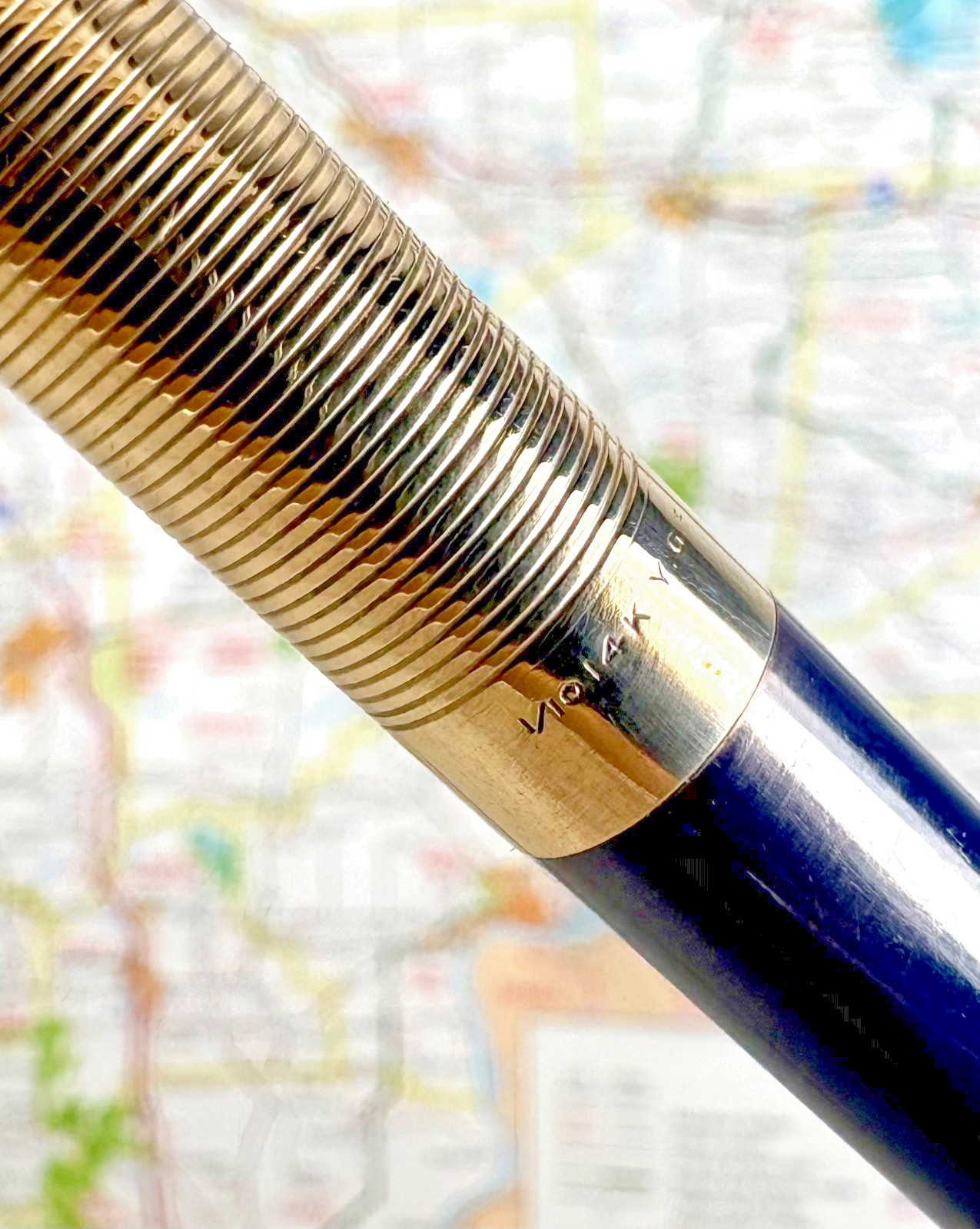 Vintage Wahl Eversharp Skyline Pencil Navy Blue with 1/10 14k gold-filled cap