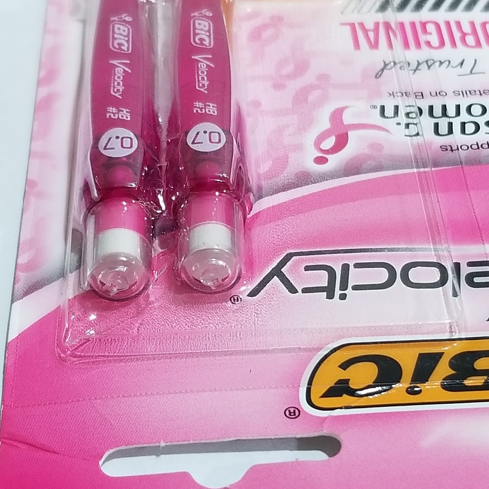 Bic Velocity Susan G Komen for the Cure #2 0.7mm Mechanical Pencil Set Pink
