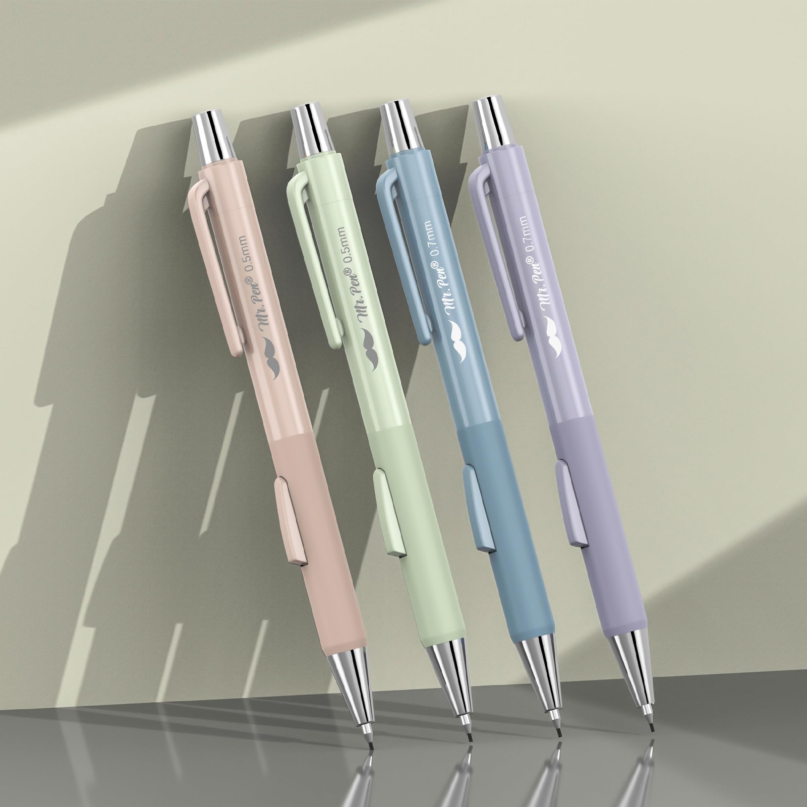 Mr. Pen- Pastel Mechanical Pencil Set with Lead Refills & Erasers, 4