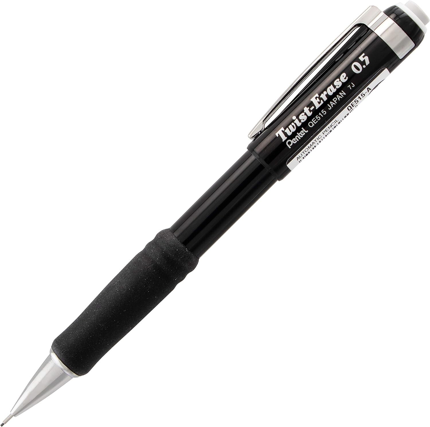 Pentel Twist-Erase III Mechanical Pencil, (0.5mm), Black Barrel, Pack of 4