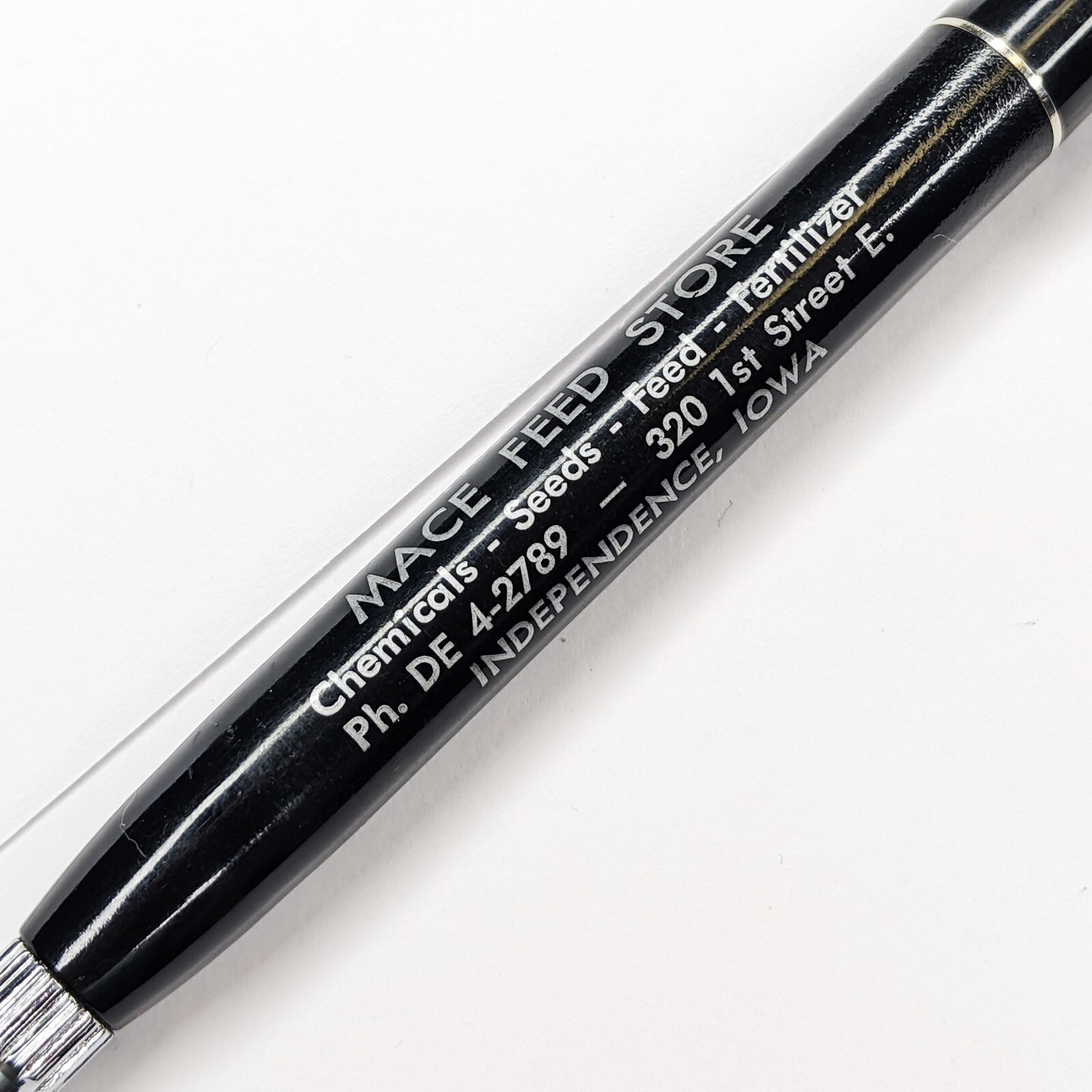 c1950s Independence, IA Mace Feed Store Redipoint Mechanical Pencil 1st St G41