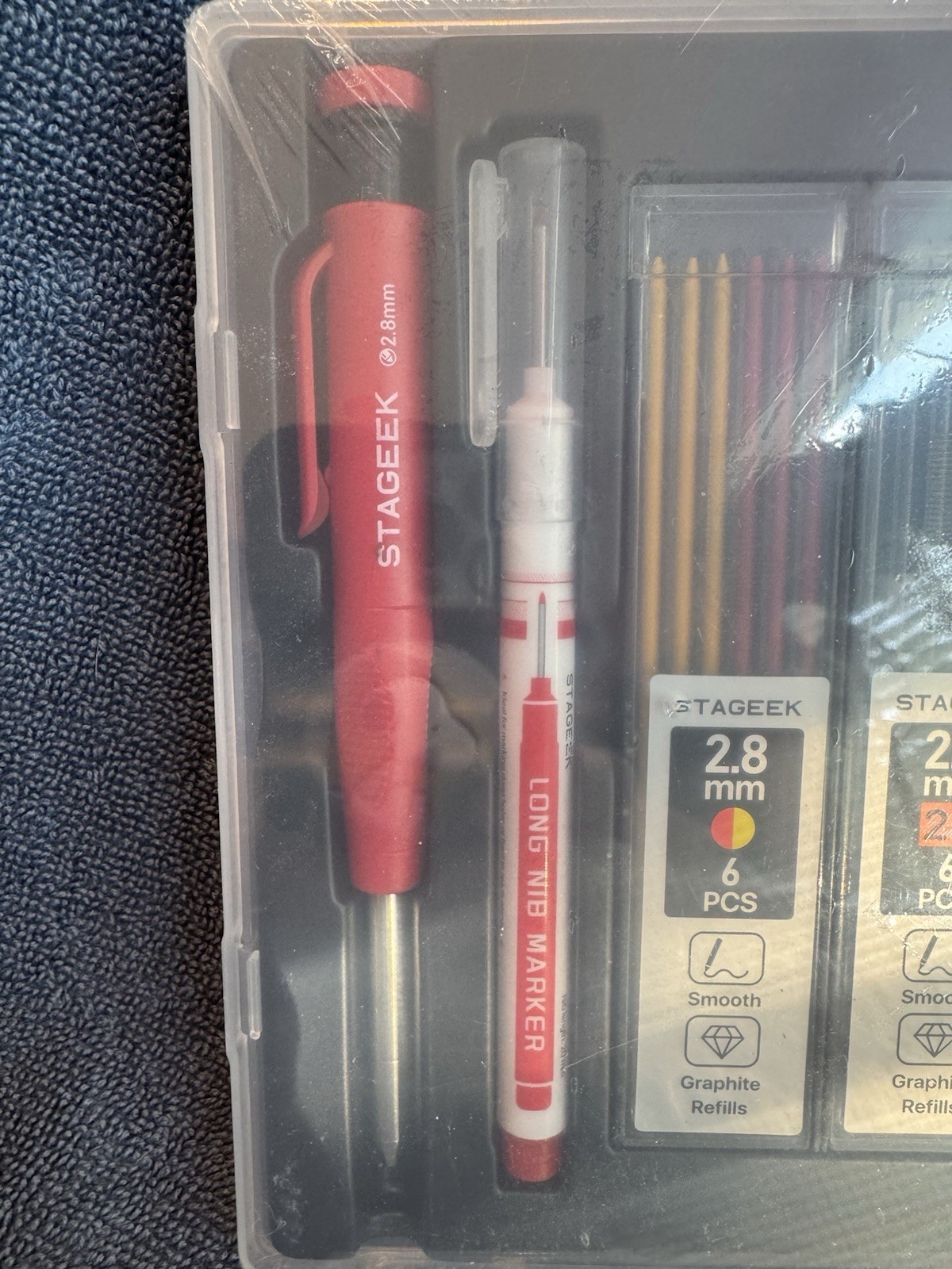4 STAGEEK Carpenter Pencils Sets with Sharpener, Heavy Duty Woodworking Tools