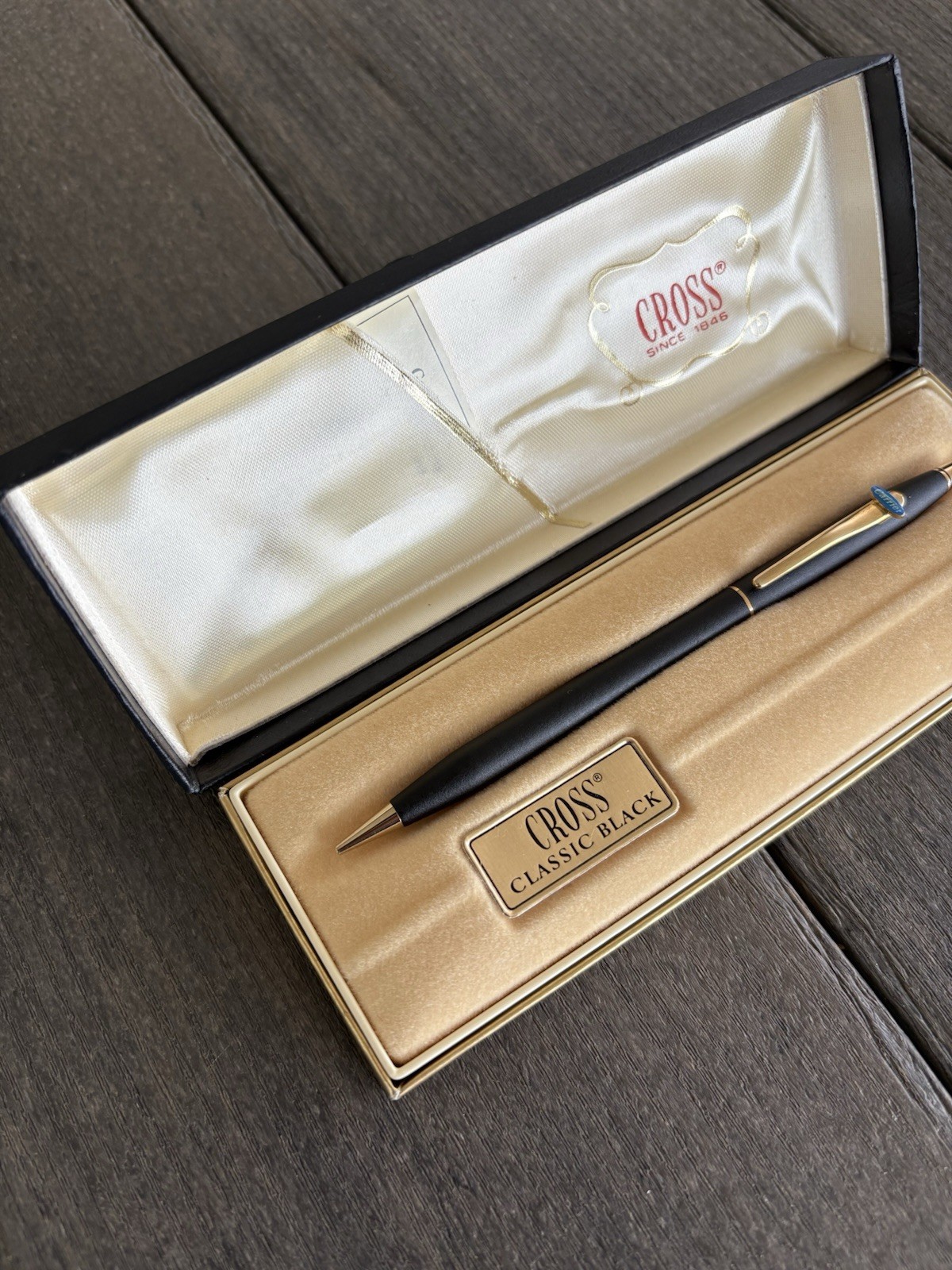 Cross Classic Black 2503 Carrier Advertising (stick on) Pencil In Box NOS 1982