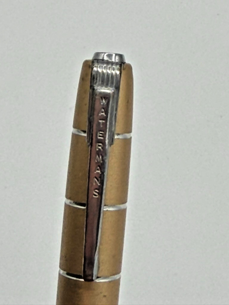 Vintage Waterman Mechanical Pencil Gold Tone Black Barrel Working