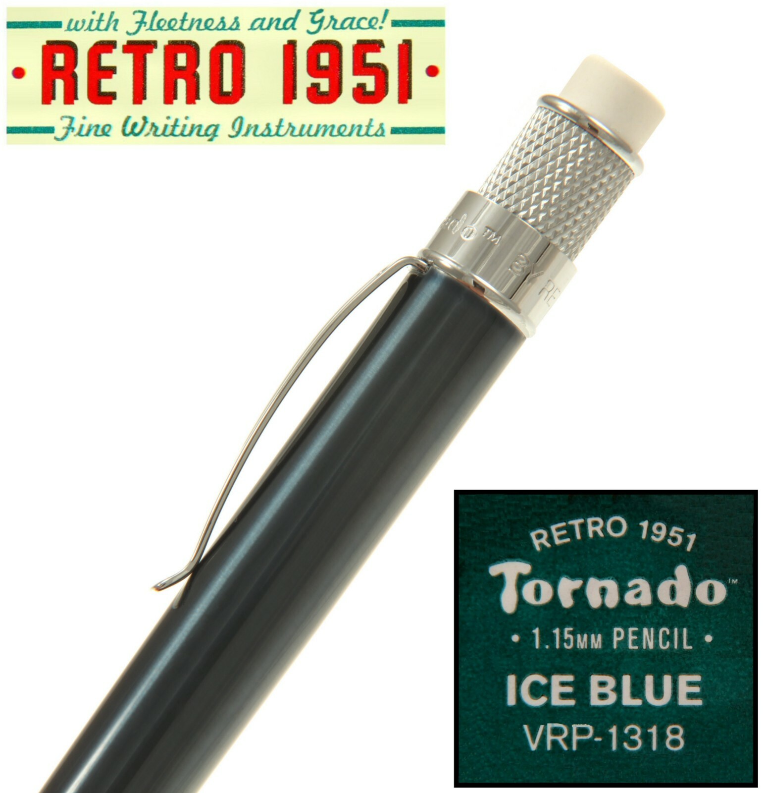 Retro 51 Ice Blue 1.15 mm Mechanical Lead Pencil #VRP-1318
