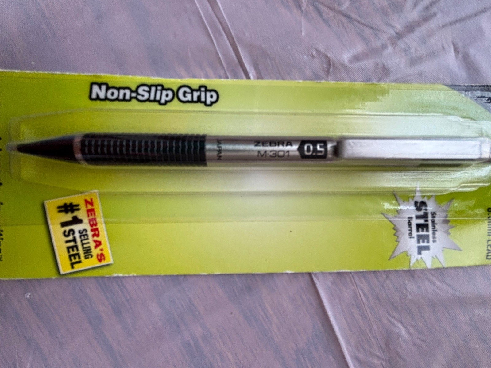 Vintage Zebra M- 301 Mechanical Lead Stainless Steel Barrel Pencil NOS