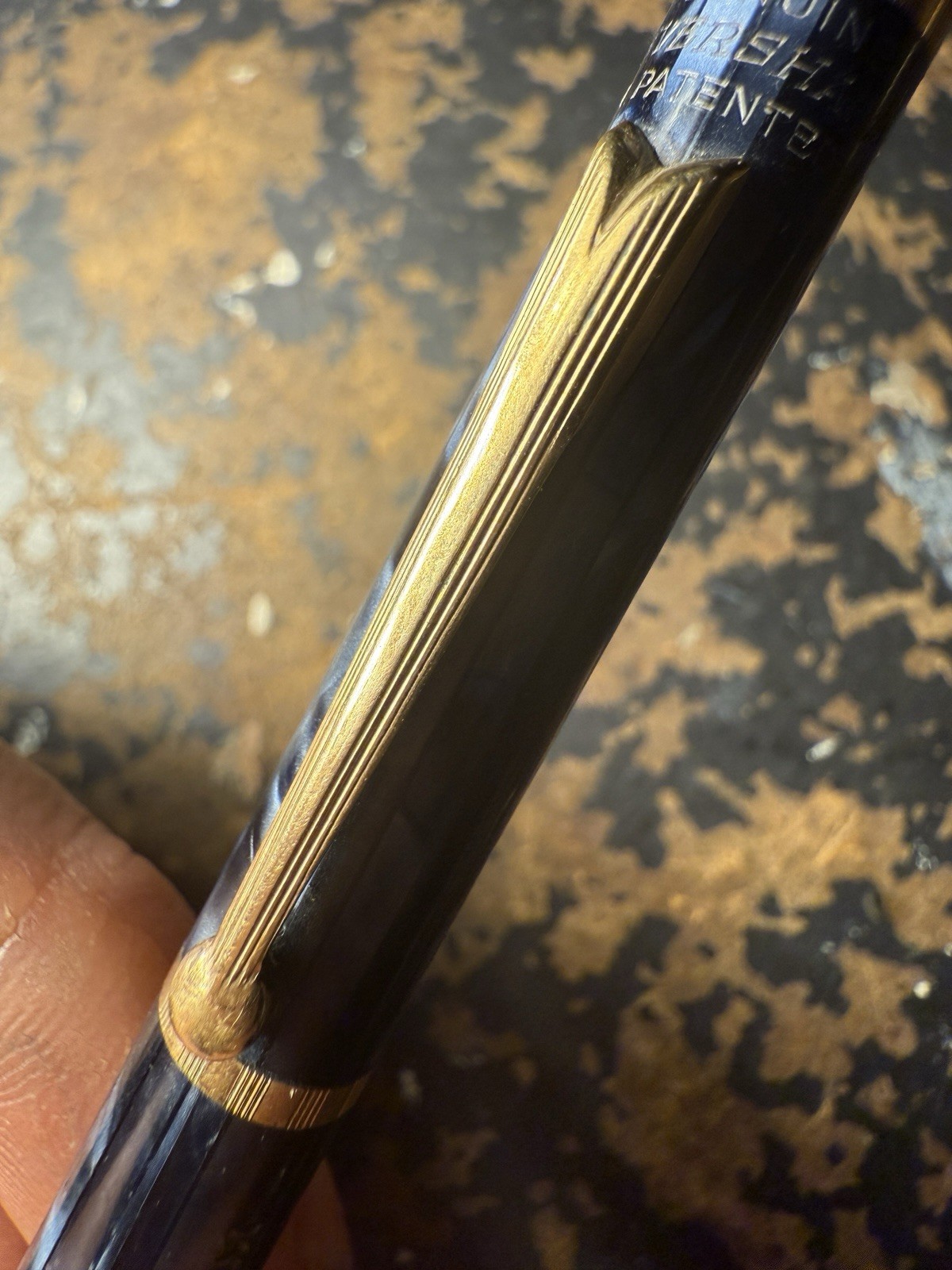 vintage wahl eversharp push Top Gold Blue Black Pearl Mechanical pencil READ