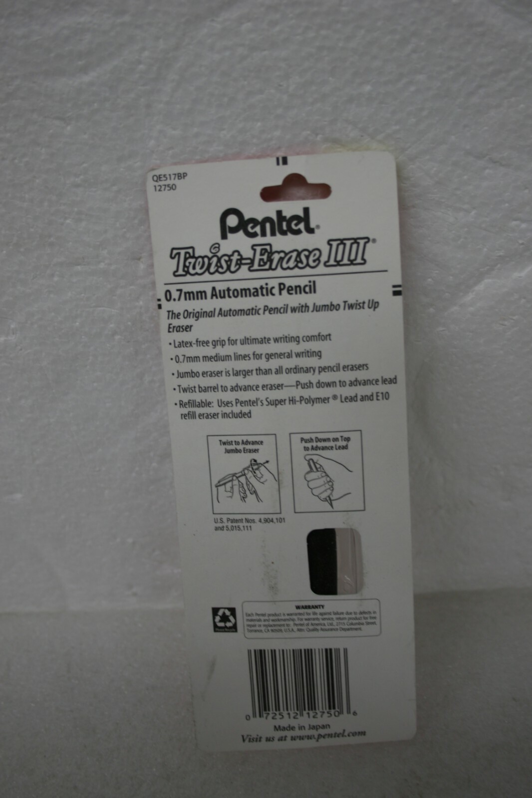 Pentel Twist Erase III Automatic Pencil 0.7mm Black Barrels 2 Packs