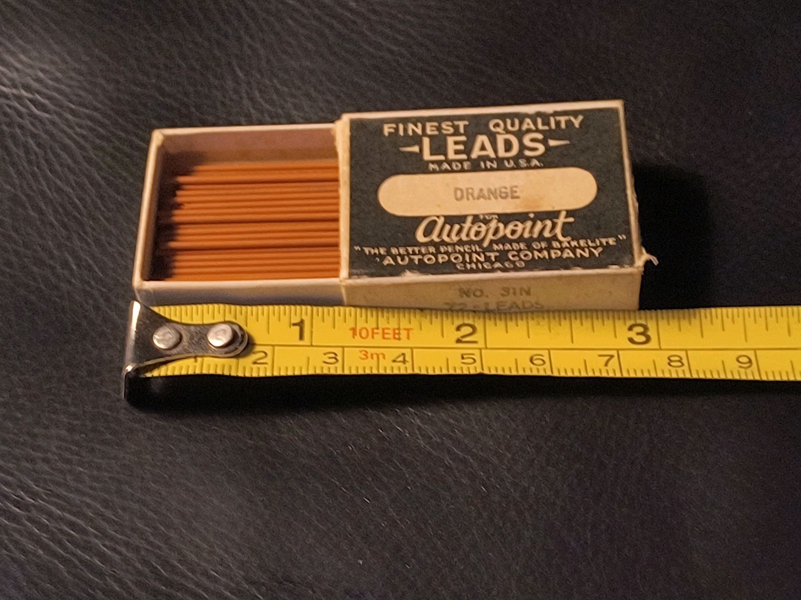 Vintage Partial Box (Approx. 50) of Autopoint 1.18mm Orange Leads (No. 31N) Rare