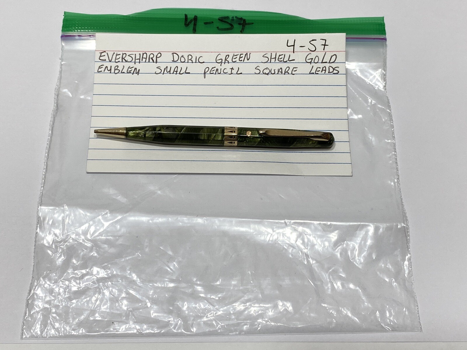 EVERSHARP DORIC GREEN SHELL GOLD EMBLEM SMALL PENCIL SQUARE LEADS