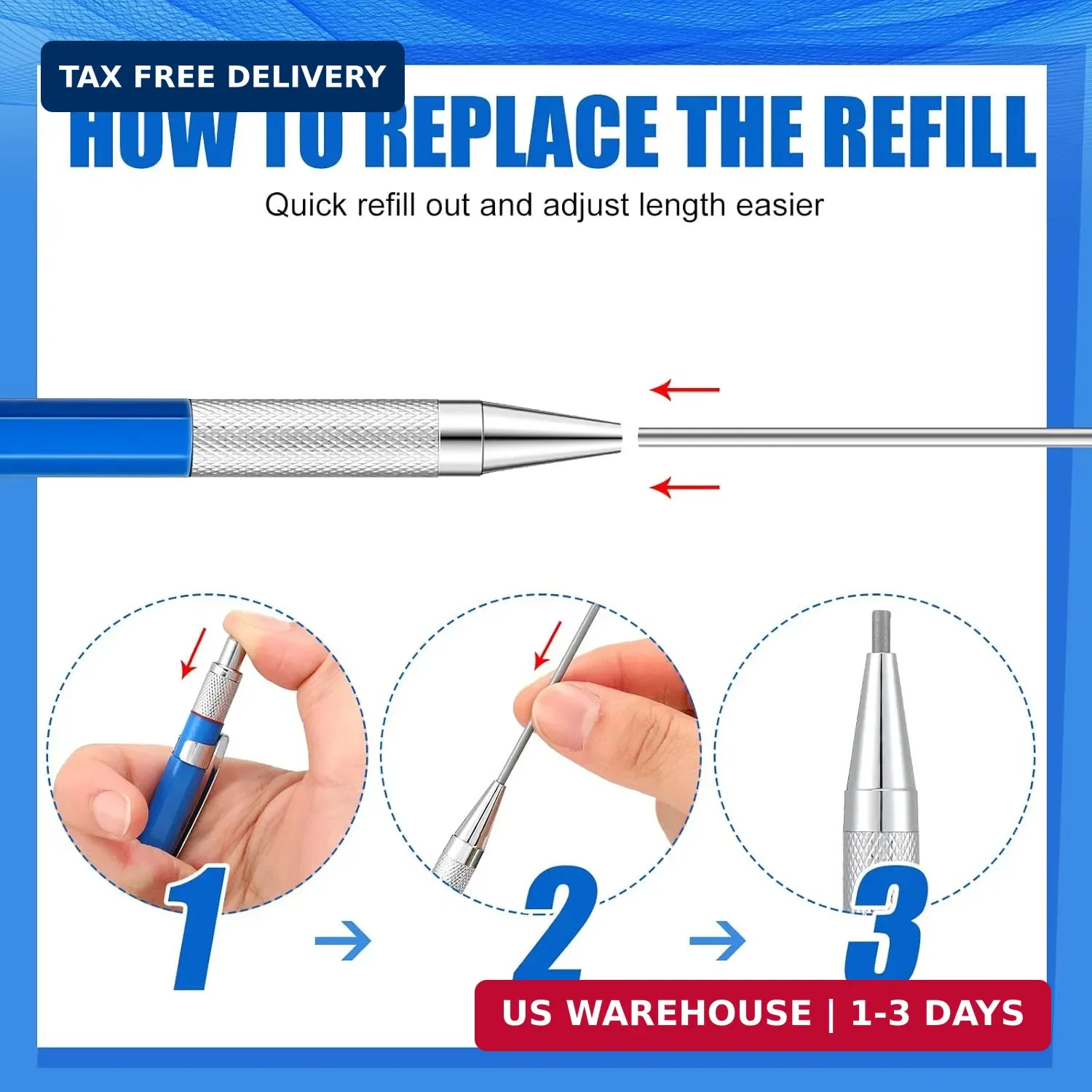 Gersoniel 2 Pcs Welders Pencil with 48 PCS Round Refills Mechanical Pencils Meta