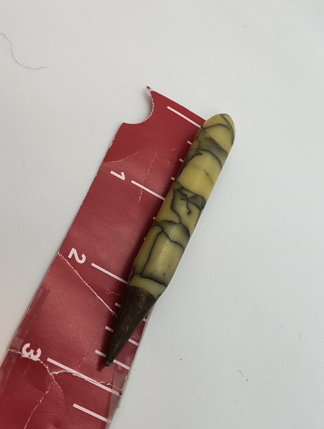 VTG Mini 3″ Yellow Marbled Mechanical Pencil – Working Condition