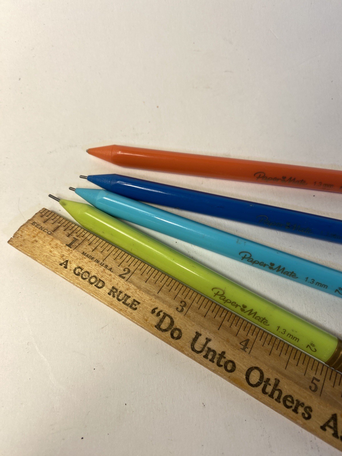 Set of 4 Vintage Paper Mate Mates 1.3mm #2 Triangular Mechanical Pencils