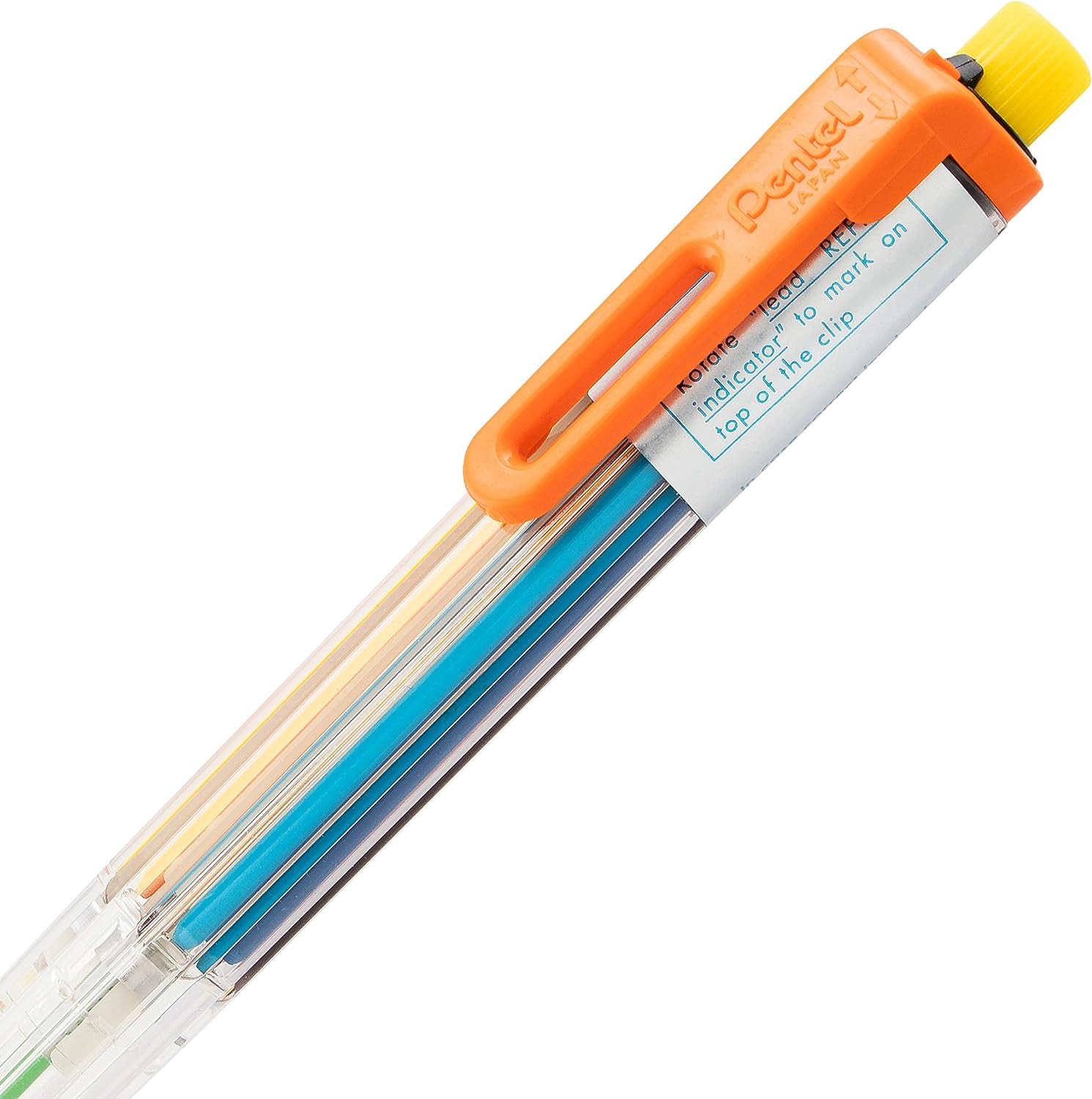 8 Color Automatic Pencil Box Set, Assorted Accent Clip Colors, 8 Color Lead Refi