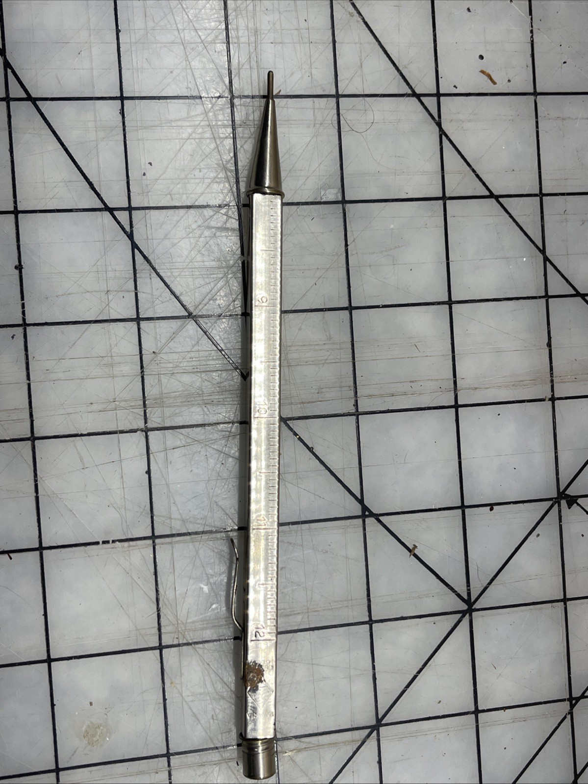 Vintage Telescoping 12″ Nickel Ruler Pencil Seattle Plumbing Co W Eraser Cap
