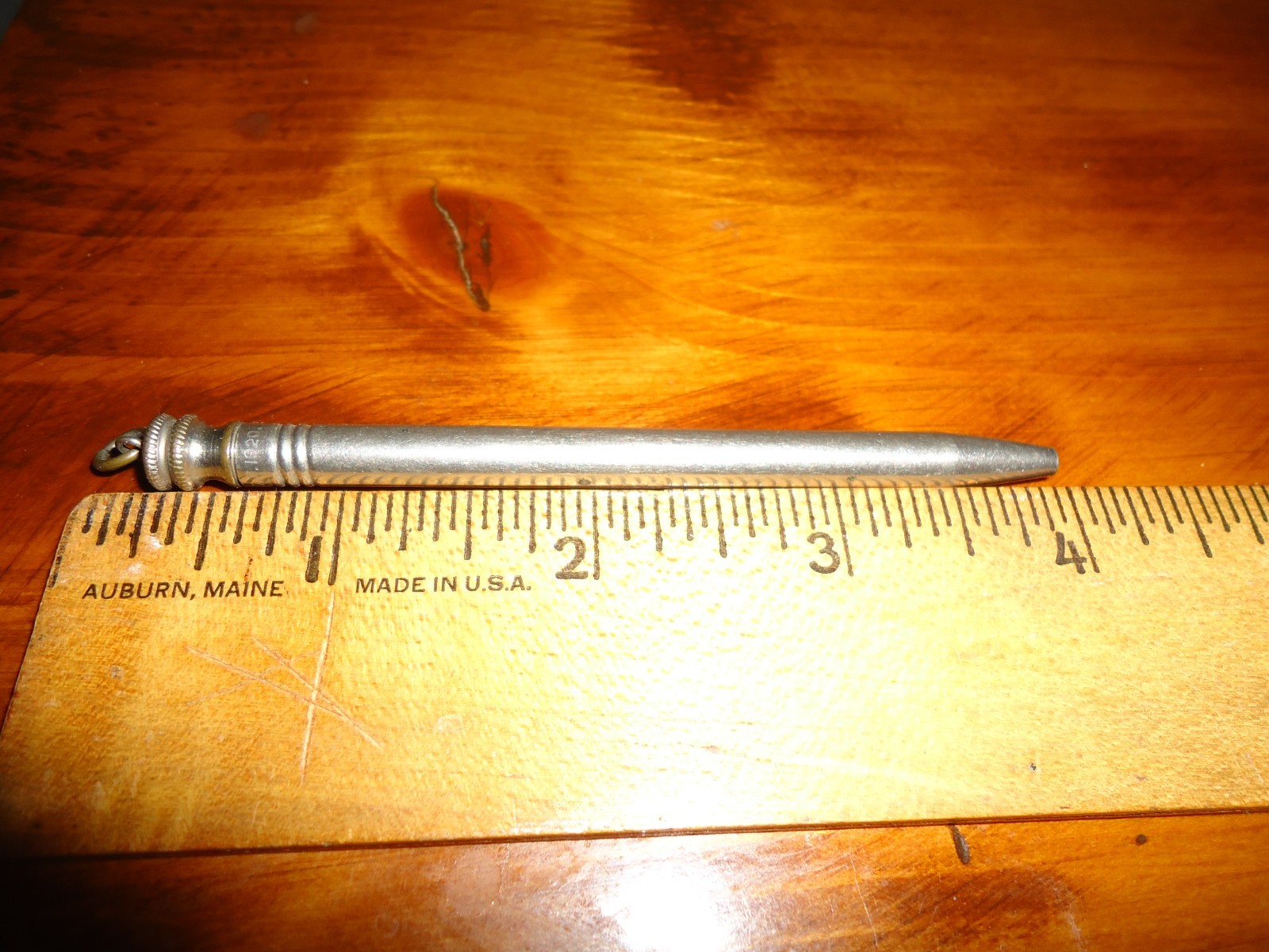 Vintage Unbranded Mechanical 4 ” Pencil Pat Dec 7 1920 Large Lead Silver Tone