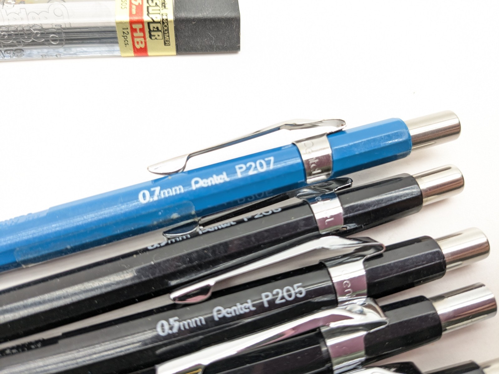Pentel mechanical pencil p203 Brown 0.3mm Black Pencil p205 05mm lot of 10