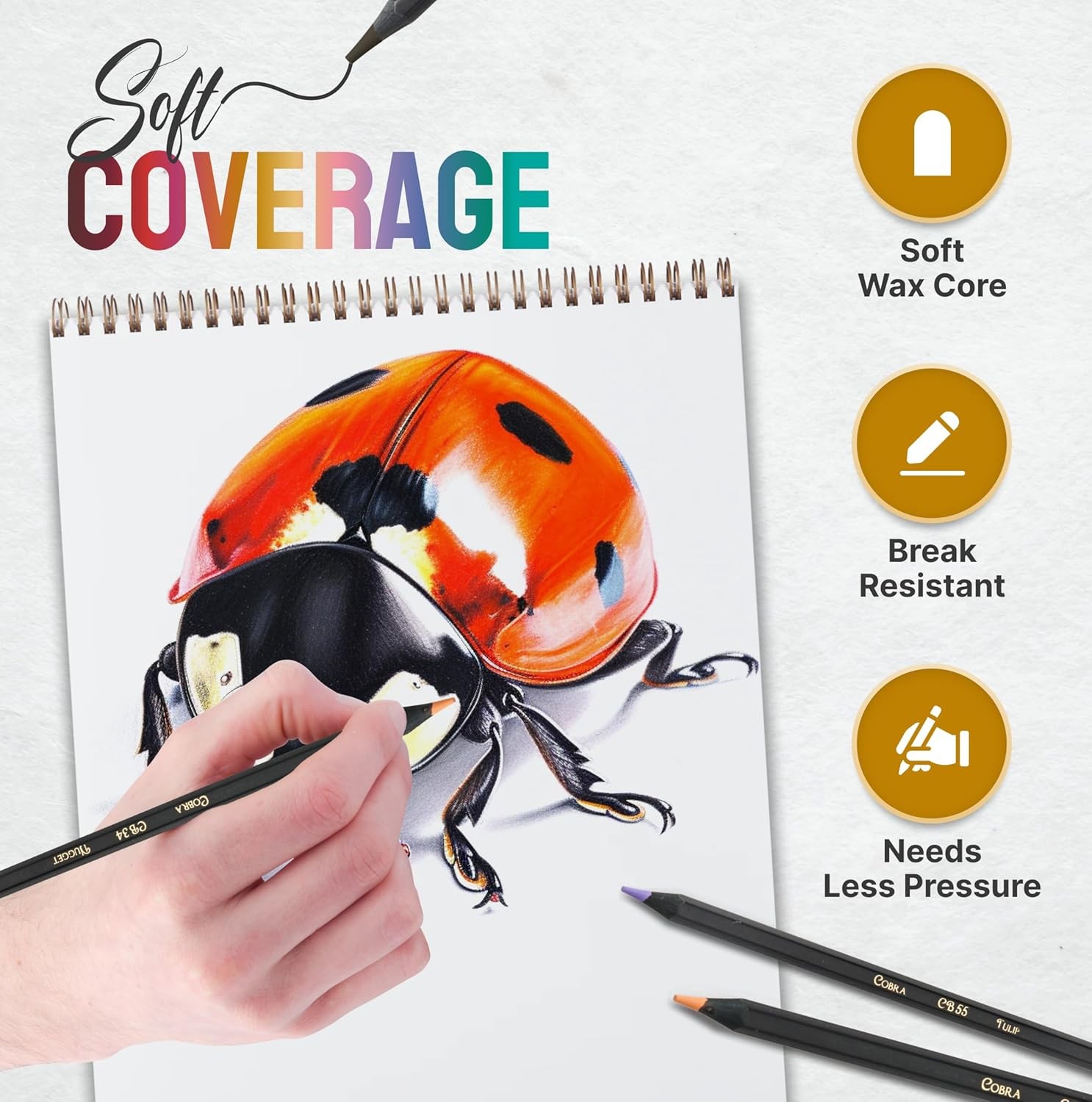 Black Widow Coloring Pencils for Adults – 24 1 Count (Pack of 24), Multicolor