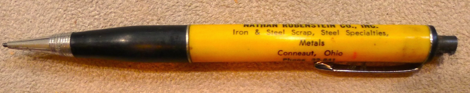 Vntg Ritepoint Mechanical Pencil N. Rubenstein Metals Conneaut Ohio Magnetic