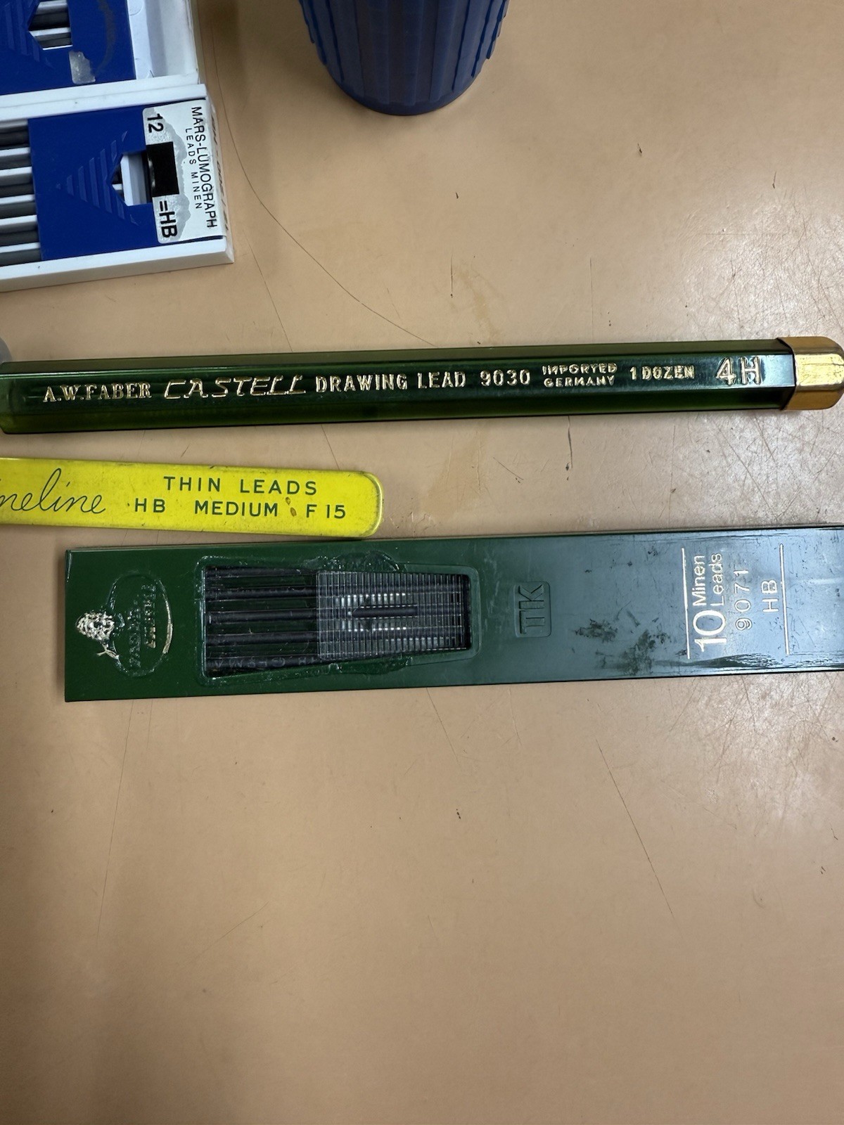 Lot Staedtler Mars Carbon Lead, 2mm, Blue Faber Castell 9065/P 9071 Sharpener