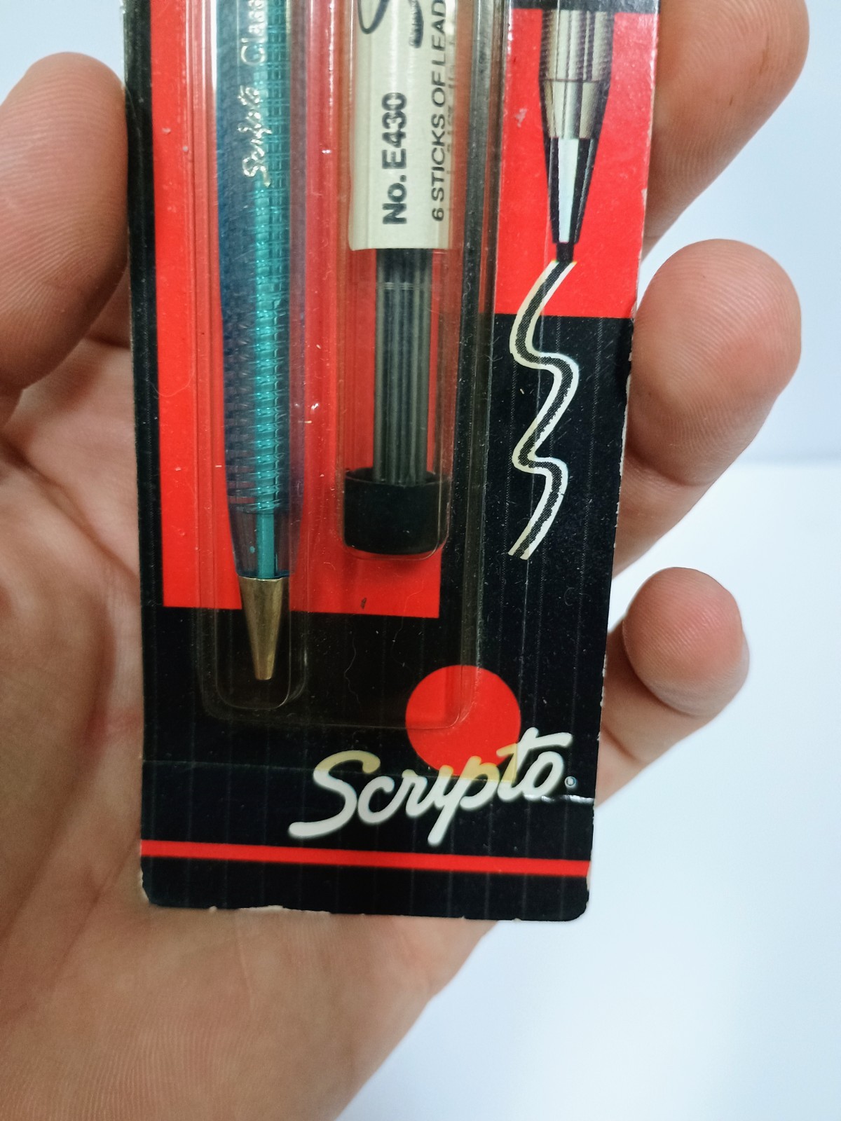 Vintage Scripto Classic Pencil & Long Lead Pack 1991 Blue Clear B319 02319 NEW