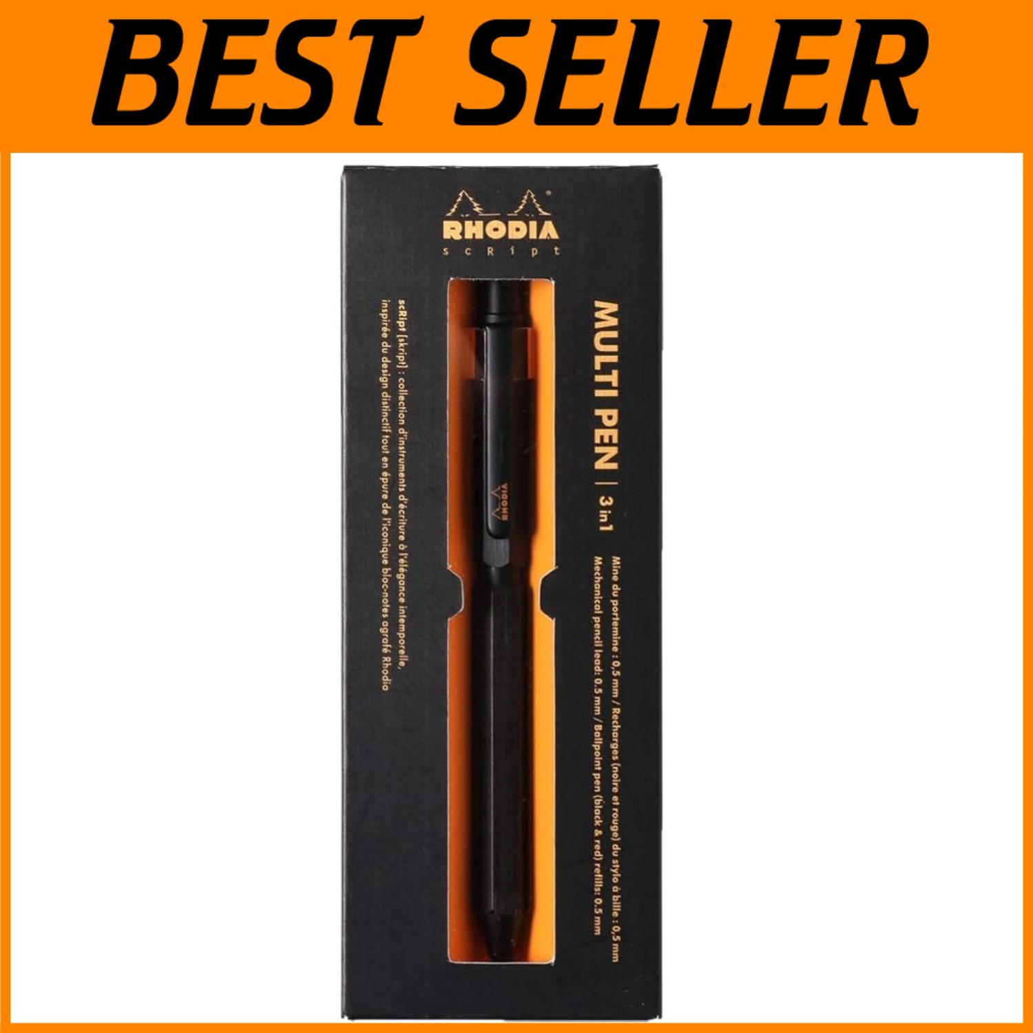 3-in-1 Multifunction Pen – Black & Red Ballpoint + Pencil