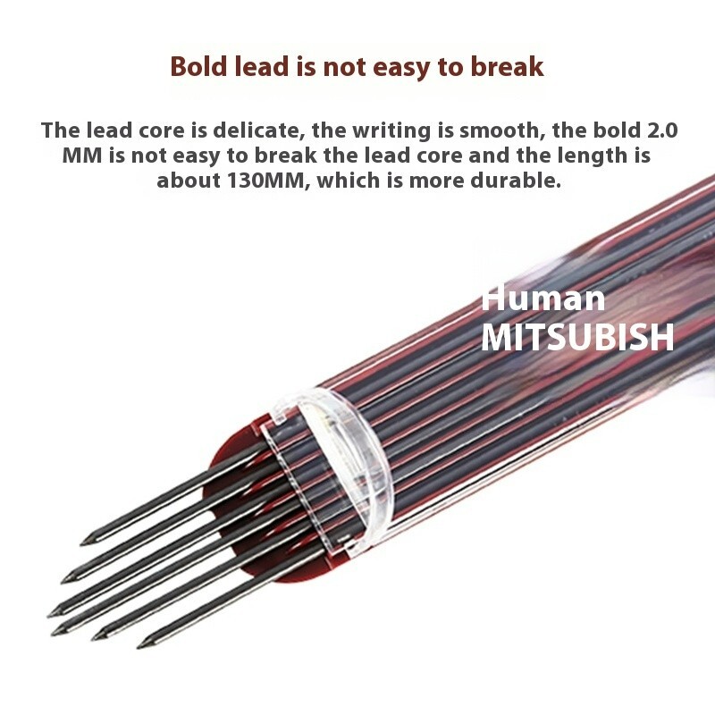 Japan UNI 2.0mm thick lead core, black 6-piece set, hard box,3B