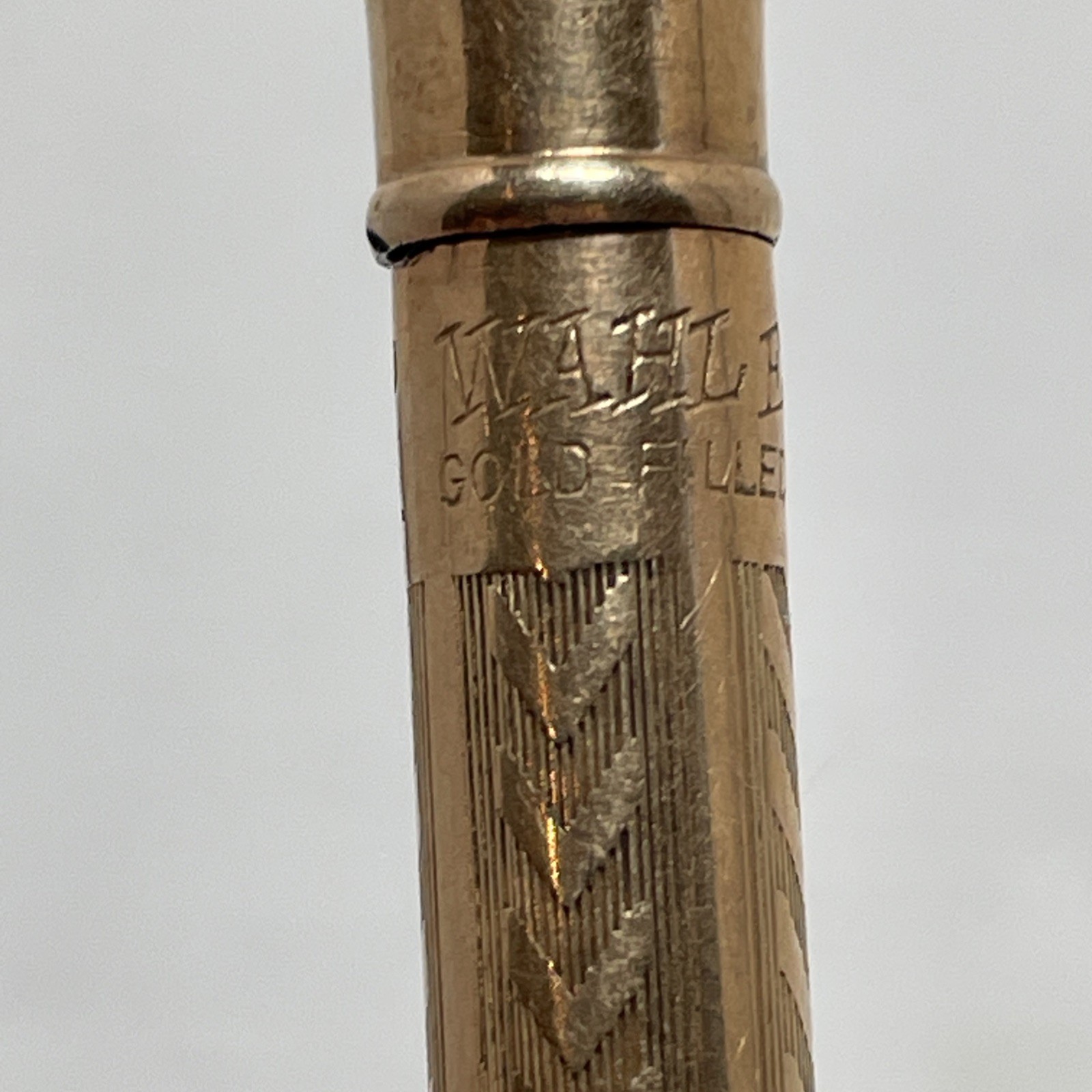 Wahl Eversharp Gold Filled Mechanical Pencil 1930 Herringbone Art Deco Inscribed