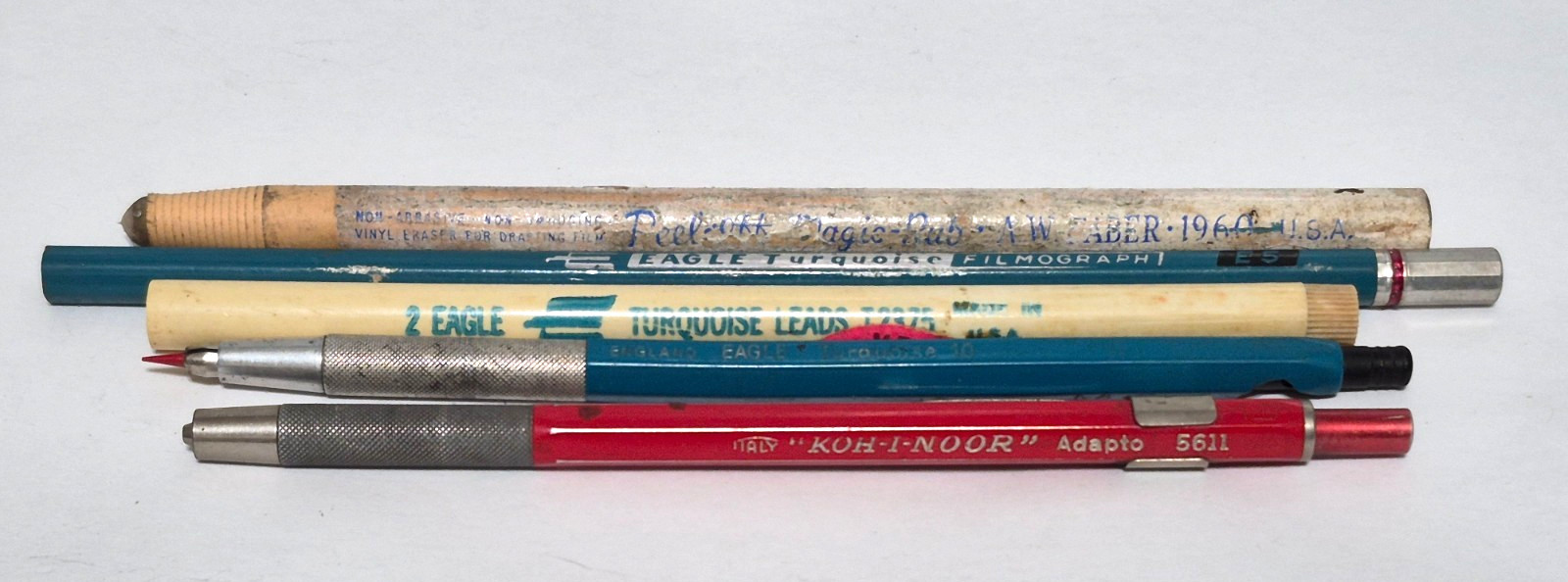 Vintage Drafting Pencils – Koh-I-Noor, Adapto, Italy, -Eagle-England, Filmograph