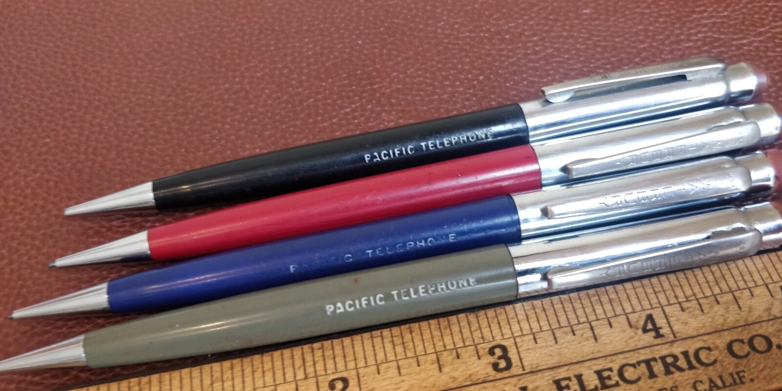 Vintage Set of 4 Waterbury chrome Mechanical Pencil – Pacific telephone 🇺🇸 USA
