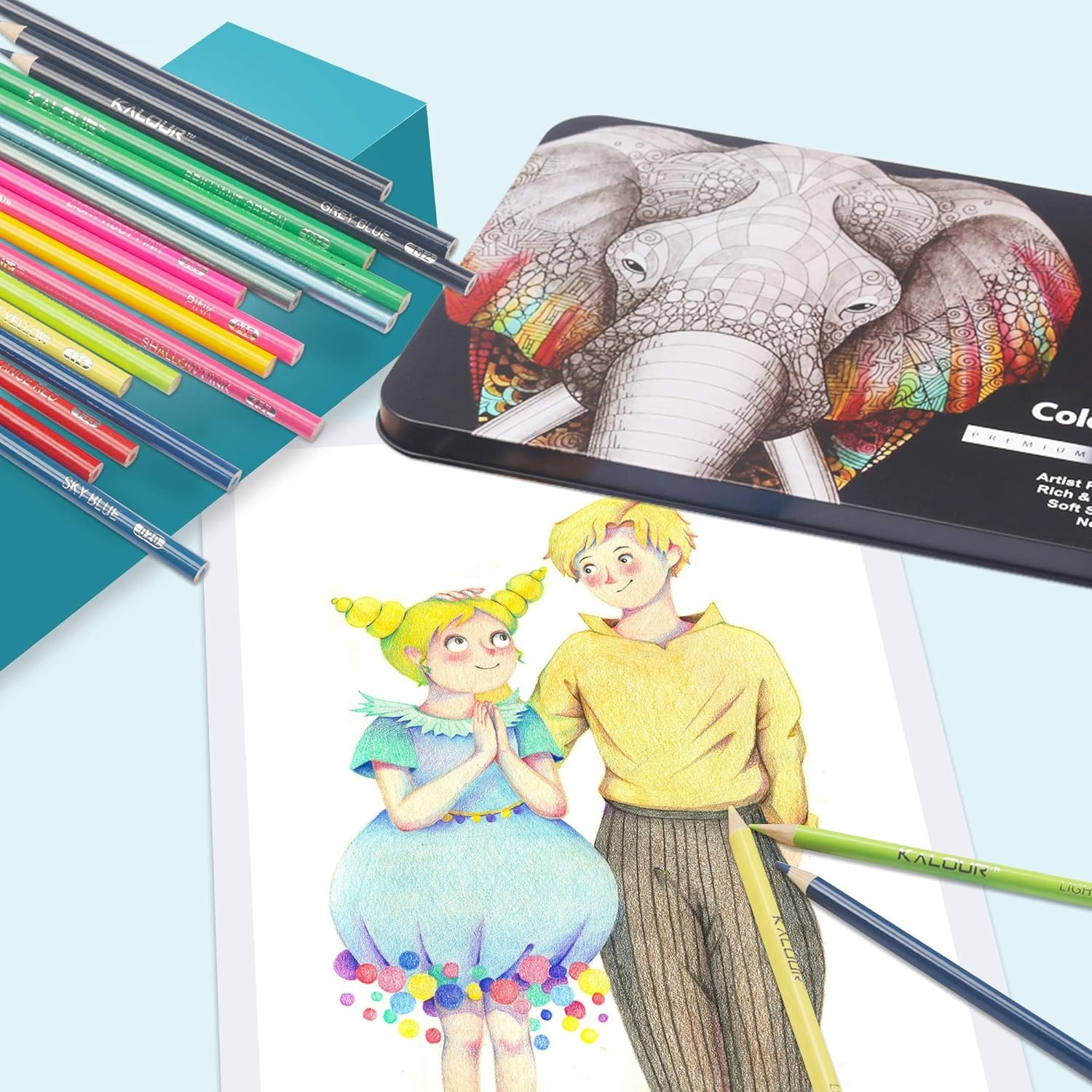 KALOUR 180 Colored Pencil Set for Adults 1 Count (Pack of 180), Multicolor